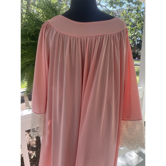 Vintage Jenelle of California Peach Pink Long Nylon Nightgown - Picture 8 of 13